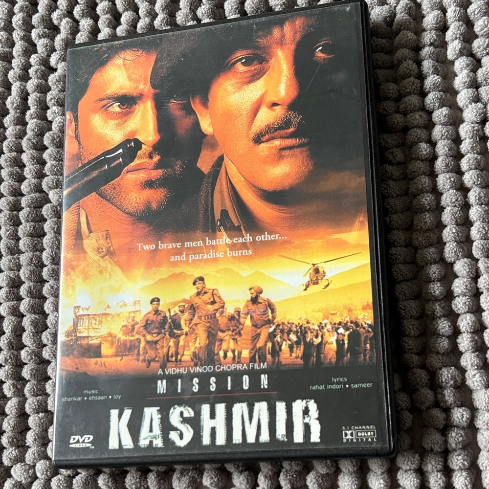 Mission Kashmir DVD - Black & Orange Movie Case